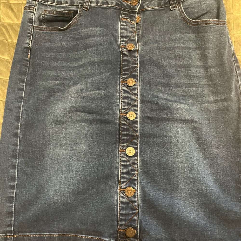 One 5 One Blue Denim Skirt